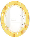 Minimal Yellow Geometrical Shapes - Modern Round or Oval Wall Mirror - Triple C