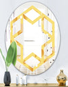 Minimal Yellow Geometrical Shapes - Modern Round or Oval Wall Mirror - Hexagon Star