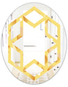 Minimal Yellow Geometrical Shapes - Modern Round or Oval Wall Mirror - Hexagon Star