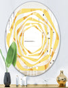 Minimal Yellow Geometrical Shapes - Modern Round or Oval Wall Mirror - Whirl