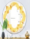 Minimal Yellow Geometrical Shapes - Modern Round or Oval Wall Mirror - Quatrefoil