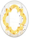 Minimal Yellow Geometrical Shapes - Modern Round or Oval Wall Mirror - Quatrefoil