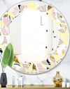 Golden River Stones - Modern Round or Oval Wall Mirror - Leaves