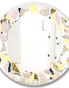 Golden River Stones - Modern Round or Oval Wall Mirror - Leaves