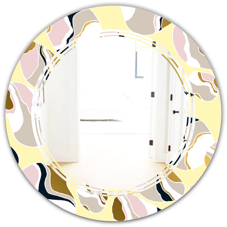 Golden River Stones - Modern Round or Oval Wall Mirror - Triple C