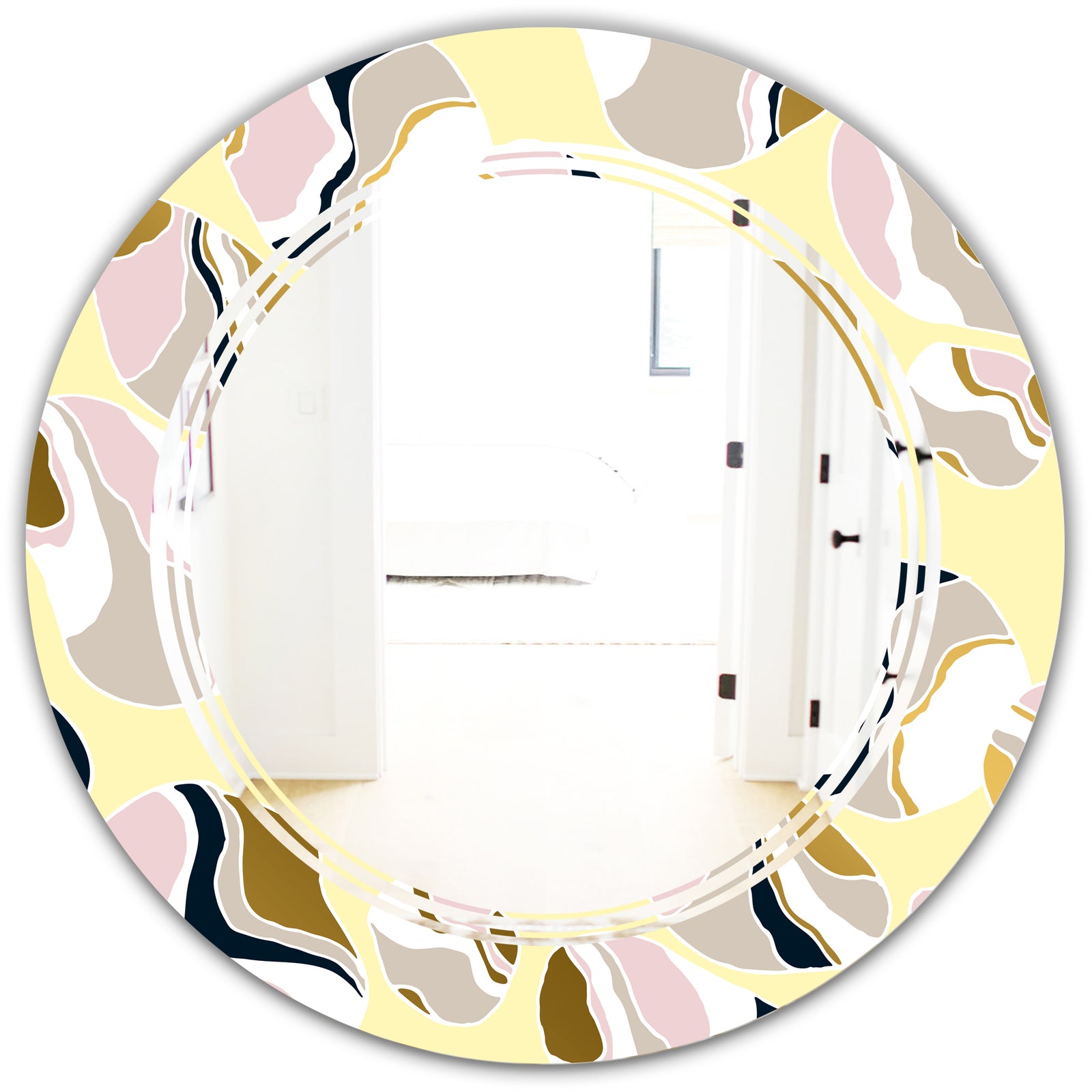 Golden River Stones - Modern Round or Oval Wall Mirror - Triple C