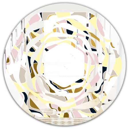 Golden River Stones - Modern Round or Oval Wall Mirror - Whirl