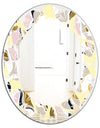 Golden River Stones - Modern Round or Oval Wall Mirror - Leaves