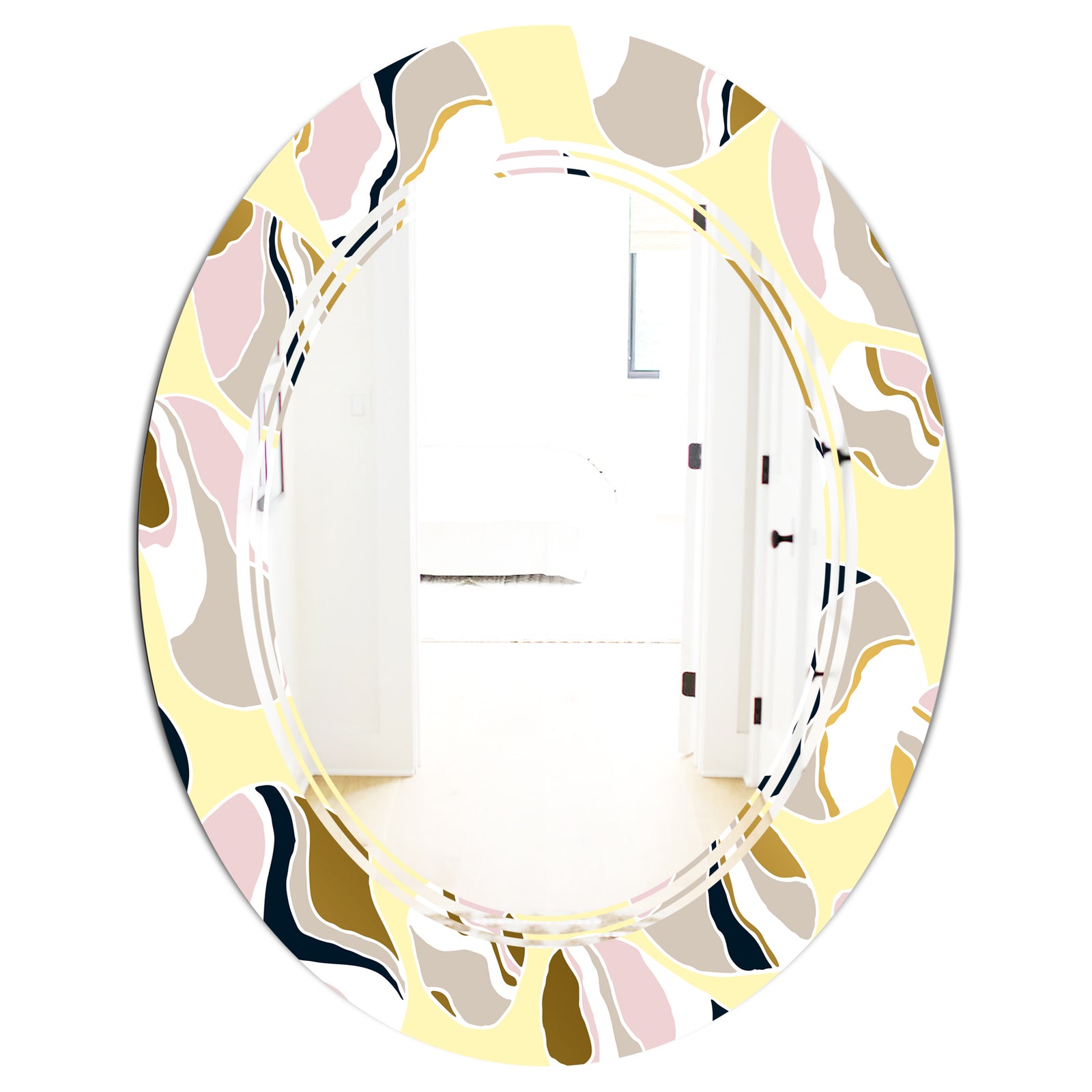Golden River Stones - Modern Round or Oval Wall Mirror - Triple C