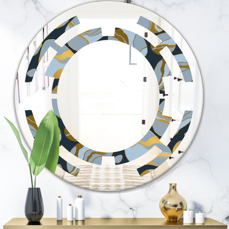 Golden Marble Design IV - Modern Round or Oval Wall Mirror - Space