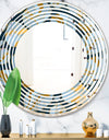 Golden Marble Design IV - Modern Round or Oval Wall Mirror - Wave