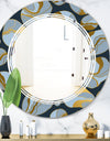 Golden Marble Design IV - Modern Round or Oval Wall Mirror - Triple C