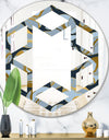 Golden Marble Design IV - Modern Round or Oval Wall Mirror - Hexagon Star