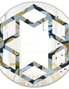 Golden Marble Design IV - Modern Round or Oval Wall Mirror - Hexagon Star
