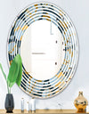 Golden Marble Design IV - Modern Round or Oval Wall Mirror - Wave