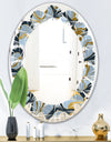 Golden Marble Design IV - Modern Round or Oval Wall Mirror - Leaves