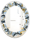 Golden Marble Design IV - Modern Round or Oval Wall Mirror - Leaves