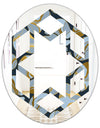 Golden Marble Design IV - Modern Round or Oval Wall Mirror - Hexagon Star