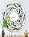 Golden Marble Design IV - Modern Round or Oval Wall Mirror - Whirl