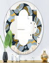 Golden Marble Design IV - Modern Round or Oval Wall Mirror - Quatrefoil
