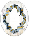 Golden Marble Design IV - Modern Round or Oval Wall Mirror - Quatrefoil