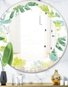 Tropical Botanicals III - Modern Round or Oval Wall Mirror - Leaves