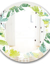 Tropical Botanicals III - Modern Round or Oval Wall Mirror - Leaves
