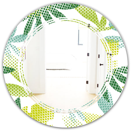 Tropical Botanicals III - Modern Round or Oval Wall Mirror - Triple C