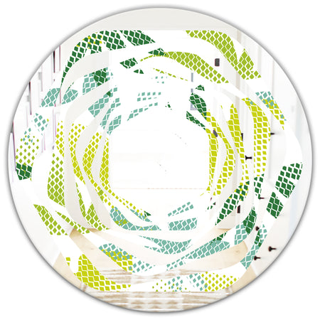 Tropical Botanicals III - Modern Round or Oval Wall Mirror - Whirl
