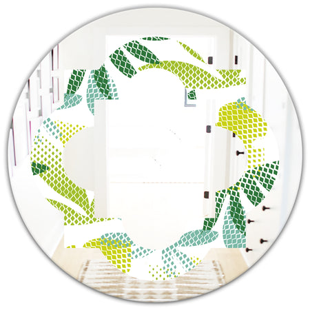 Tropical Botanicals III - Modern Round or Oval Wall Mirror - Quatrefoil