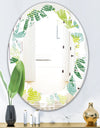 Tropical Botanicals III - Modern Round or Oval Wall Mirror - Leaves