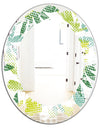 Tropical Botanicals III - Modern Round or Oval Wall Mirror - Leaves