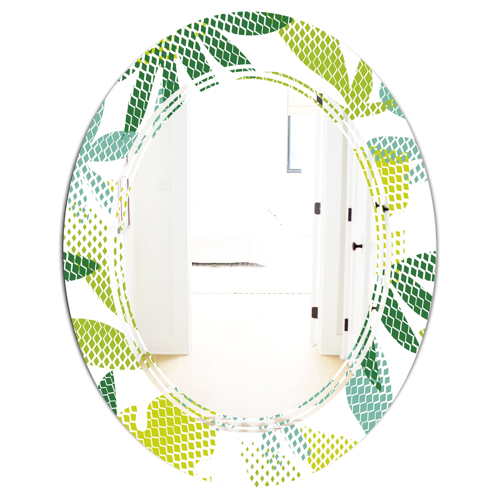 Tropical Botanicals III - Modern Round or Oval Wall Mirror - Triple C