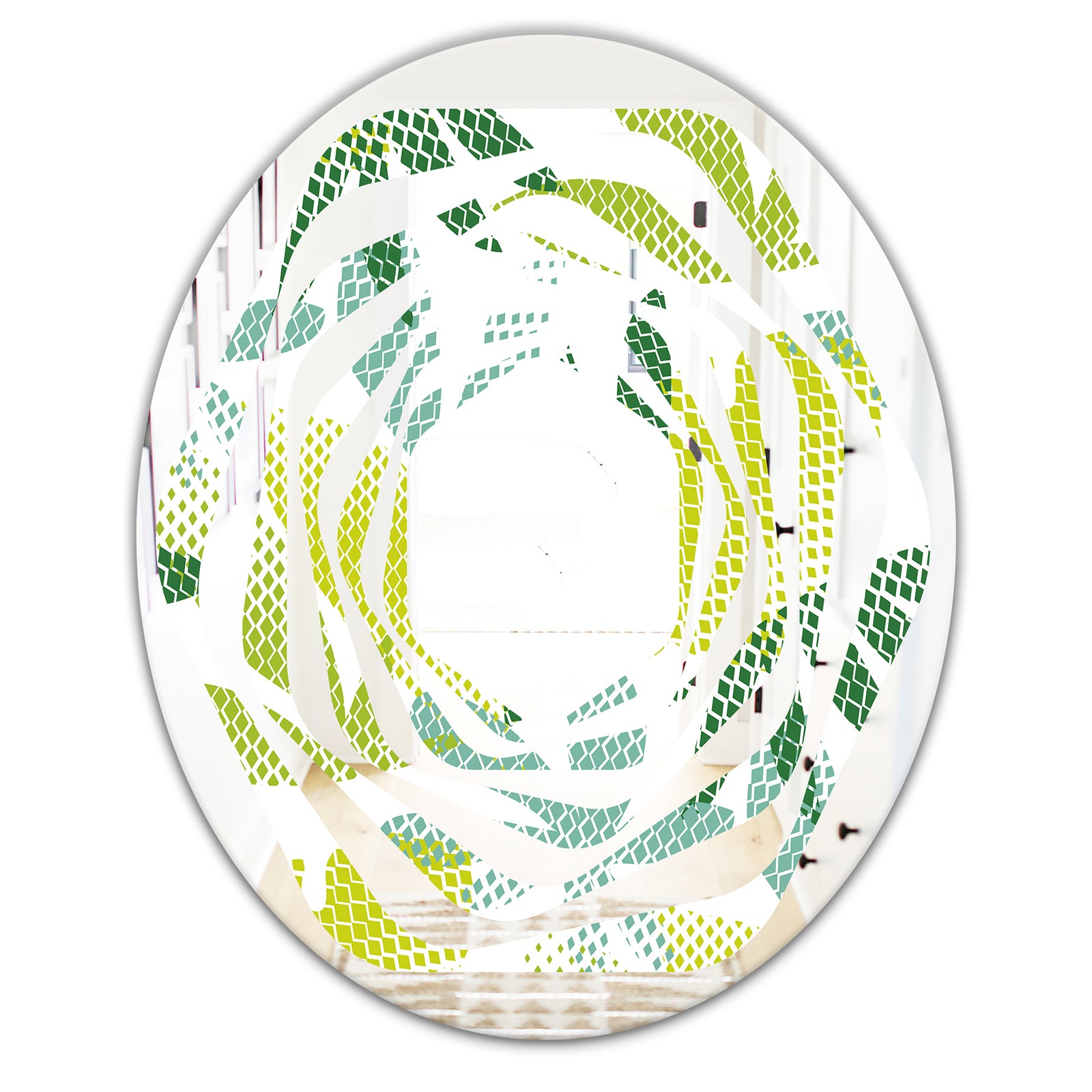 Tropical Botanicals III - Modern Round or Oval Wall Mirror - Whirl