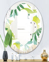 Tropical Botanicals III - Modern Round or Oval Wall Mirror - Quatrefoil