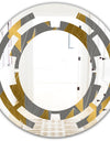 Golden Polygon Pattern - Modern Round or Oval Wall Mirror - Space
