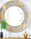 Golden Polygon Pattern - Modern Round or Oval Wall Mirror - Wave