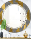 Golden Polygon Pattern - Modern Round or Oval Wall Mirror - Triple C