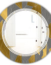 Golden Polygon Pattern - Modern Round or Oval Wall Mirror - Triple C