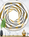Golden Polygon Pattern - Modern Round or Oval Wall Mirror - Whirl