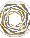 Golden Polygon Pattern - Modern Round or Oval Wall Mirror - Whirl