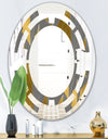 Golden Polygon Pattern - Modern Round or Oval Wall Mirror - Space