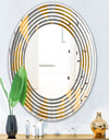 Golden Polygon Pattern - Modern Round or Oval Wall Mirror - Wave