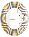 Golden Polygon Pattern - Modern Round or Oval Wall Mirror - Wave