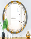 Golden Polygon Pattern - Modern Round or Oval Wall Mirror - Triple C