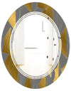 Golden Polygon Pattern - Modern Round or Oval Wall Mirror - Triple C