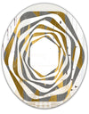 Golden Polygon Pattern - Modern Round or Oval Wall Mirror - Whirl