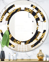 Golden ZigZag Chain - Modern Round or Oval Wall Mirror - Space