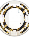 Golden ZigZag Chain - Modern Round or Oval Wall Mirror - Space