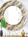 Golden ZigZag Chain - Modern Round or Oval Wall Mirror - Wave